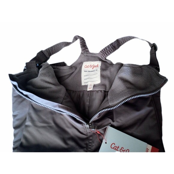 NWT Cat & Jack Gray Bibbed Snow Pants sz 2T Toddler Boys - Picture 5 of 5